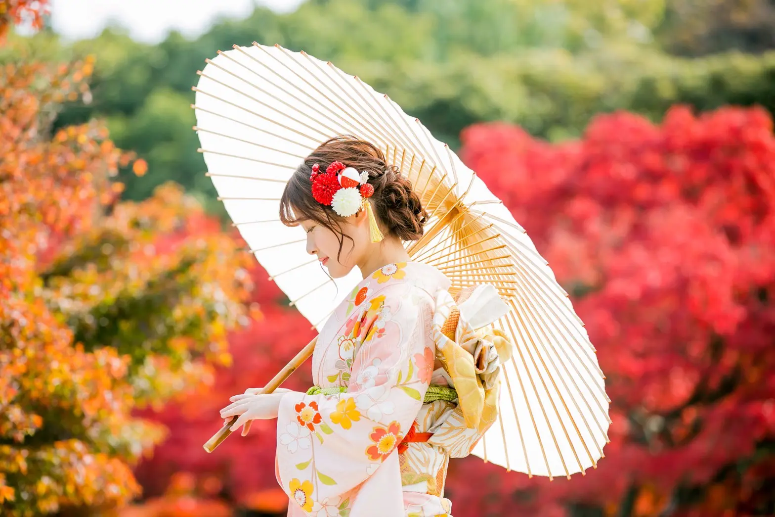 大阪・堺市 大仙公園で成人式前撮りのヘアメイクを担当しました