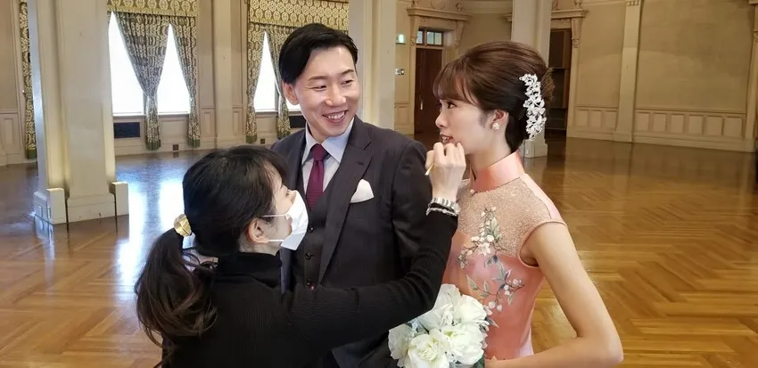 結婚式 ブライダルヘアメイク ロケーション撮影 結婚式前撮り エアブラシメイク エマブール 関西 大阪 堺 出張ヘアメイク 中央公会堂