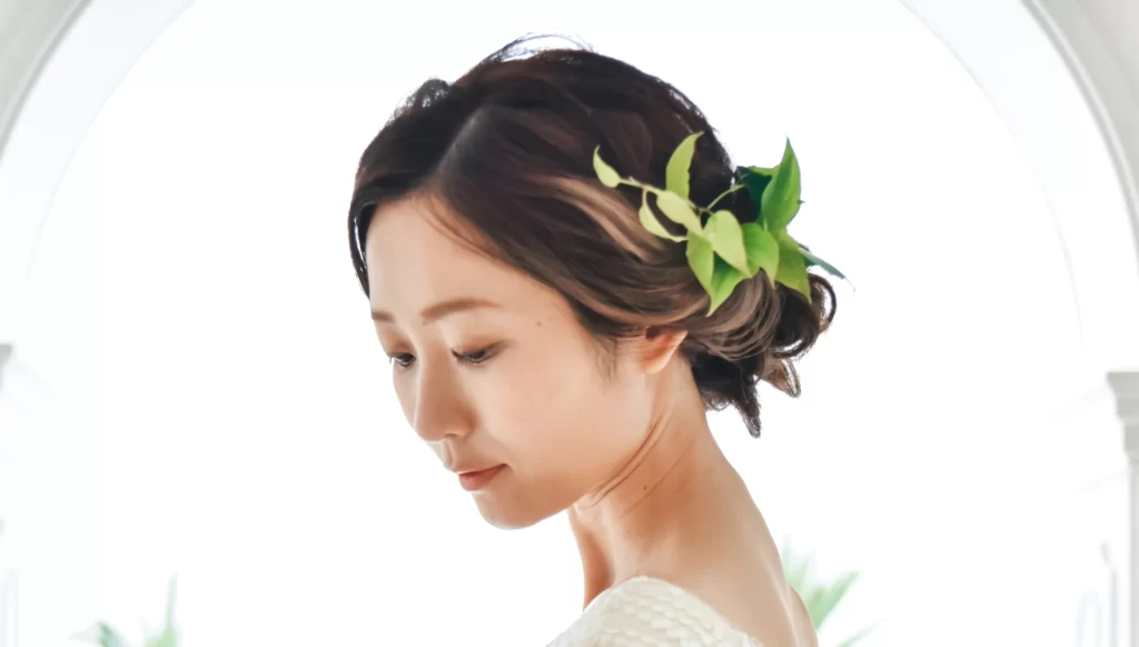 AimaBle(エマブール)のブライダルヘアメイク後のご新婦様