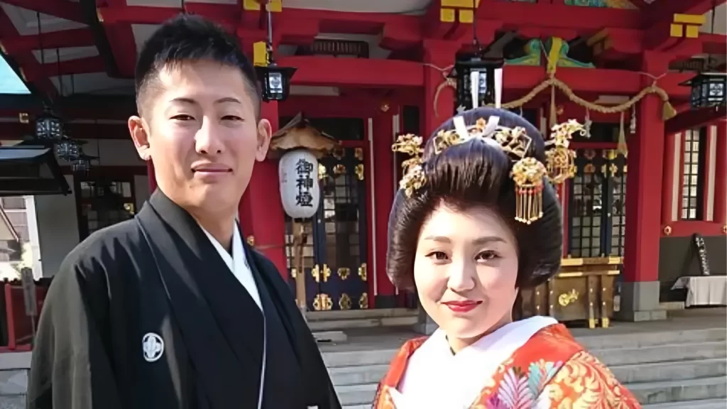 御霊神社へ出張した神前式の和装ブライダルヘアメイク・出張ヘアメイクAImBle(エマブール)
