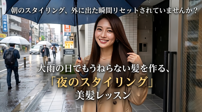 ストレートアイロンを使った雨の日や湿度の日でも髪がうねったり広がりにくい美髪レッスンサムネイル画像